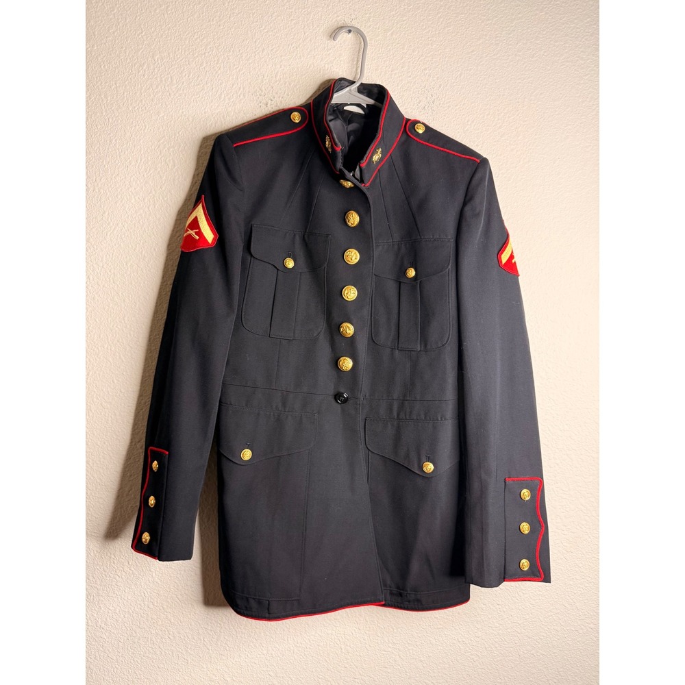 USMC Dress Blues Tunic Uniform Jacket Mens 42L Military Vintage Cosplay